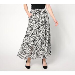 BEAUTIFUL by Lawrence Zarian Midi Skirt Size Small Regular Printed Faux Wrap NEW